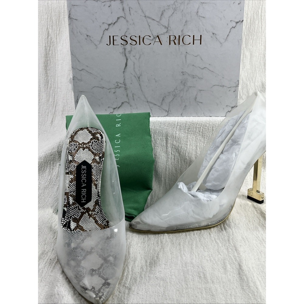 Jessica Rich Sz 37 (6.5-7) So Fancy Snake Print Stiletto Vinyl Heels Mob Wife